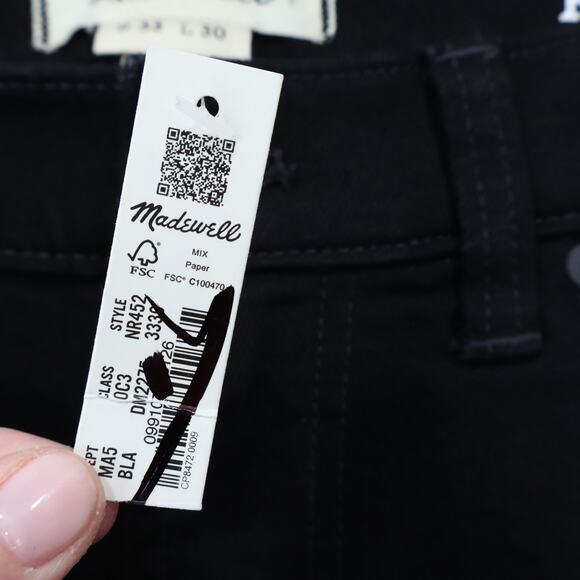 Madewell Mens Relaxed Taper Flex Denim Jean Black Size 33x30 NWT - Picture 6 of 9